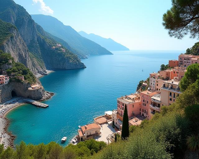 Vista panorámica de Positano, Costa Amalfitana